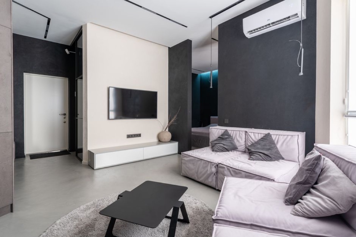 Spacious living room showing effective coverage area for Levoit Core 400S air purifier